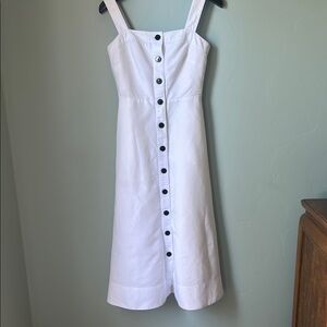 White Sleeveless Square Neck Sundress